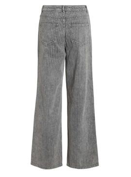 Pantaloni in denim Vila Vifreya Arie a righe grigie per donna
