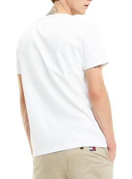T-Shirt Tommy Jeans Badge Bianco Uomo
