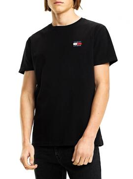 T-Shirt Tommy Jeans Badge Nero per Uomo