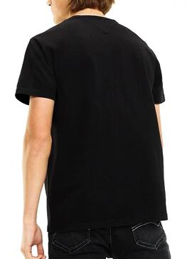 T-Shirt Tommy Jeans Badge Nero per Uomo