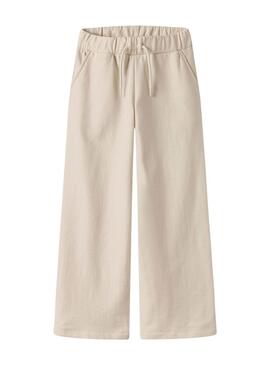 Pantaloni larghi beige per ragazze Name It Noriana