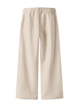 Pantaloni larghi beige per ragazze Name It Noriana