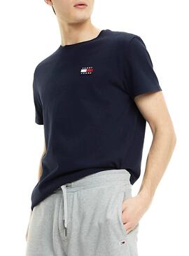 T-Shirt Tommy Jeans Badge Navy per Uomo
