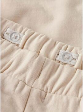 Pantaloni larghi beige per ragazze Name It Noriana