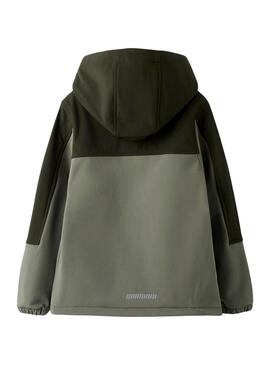 Giacca antivento Name It Alfa08 softshell verde bambino