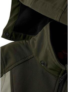 Giacca antivento Name It Alfa08 softshell verde bambino