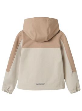 Giacca antivento Name It Alfa08 Softshell beige per bambini.