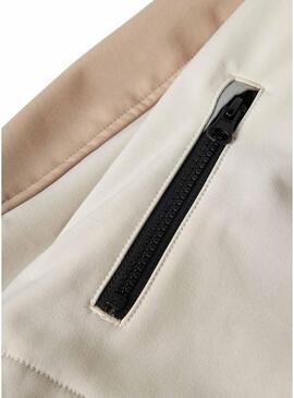 Giacca antivento Name It Alfa08 Softshell beige per bambini.