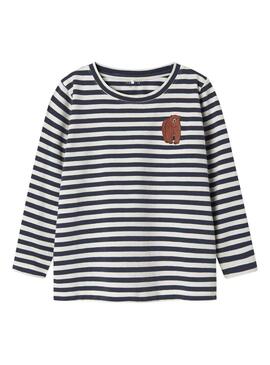 Maglietta Name It Nitu a righe blu marino per bambino