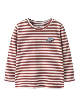 Maglietta Name It Nitu a righe bordeaux per ragazzo