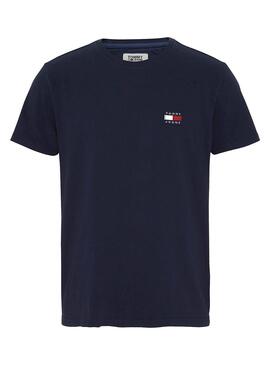 T-Shirt Tommy Jeans Badge Navy per Uomo