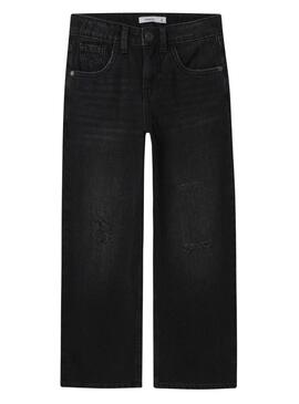 Pantaloni in denim Name It Rose neri da ragazza distrutti.