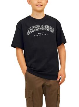 Maglietta Jack and Jones Caleb Varsity nera bambino