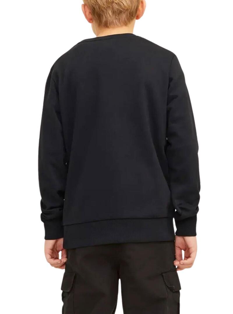 Felpa Jack and Jones Caleb Varsity nera per bambino