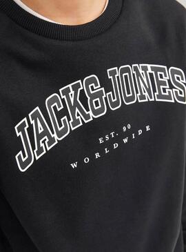 Felpa Jack and Jones Caleb Varsity nera per bambino