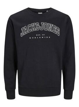 Felpa Jack and Jones Caleb Varsity nera per bambino