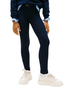 Leggings Tommy Hilfiger skinny Rhine logo navy ragazza