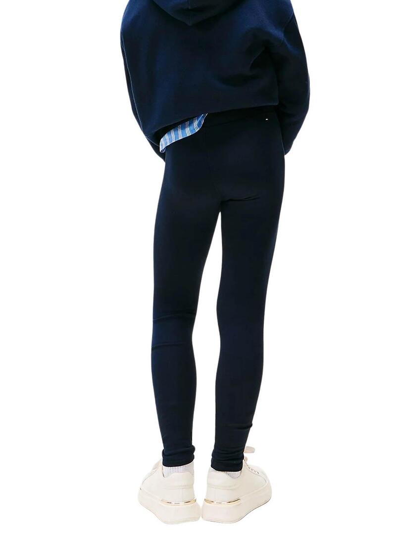 Leggings Tommy Hilfiger skinny Rhine logo navy ragazza