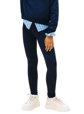 Leggings Tommy Hilfiger skinny Rhine logo navy ragazza