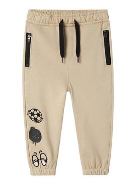 Pantaloni da tuta Name It Nyree color caramello per bambino