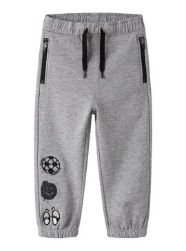 Pantaloni da tuta Name It Nyree grigi per bambino