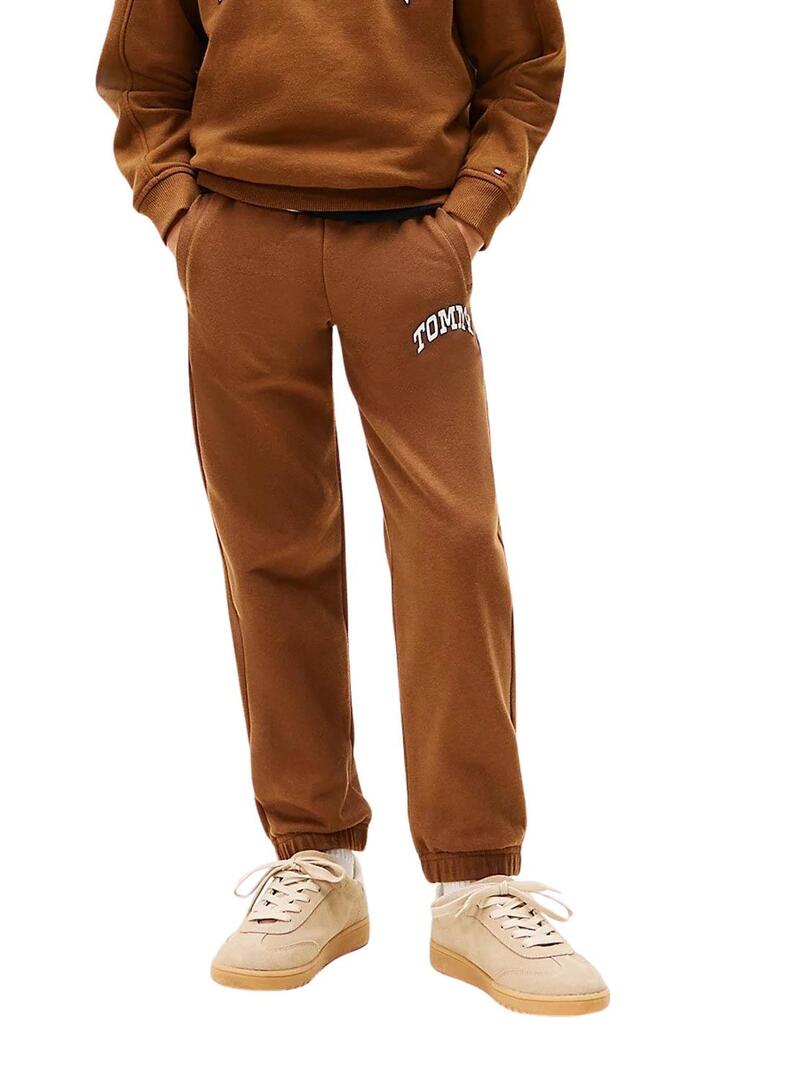 Pantaloni in pile Tommy Hilfiger Varsity per bambino.