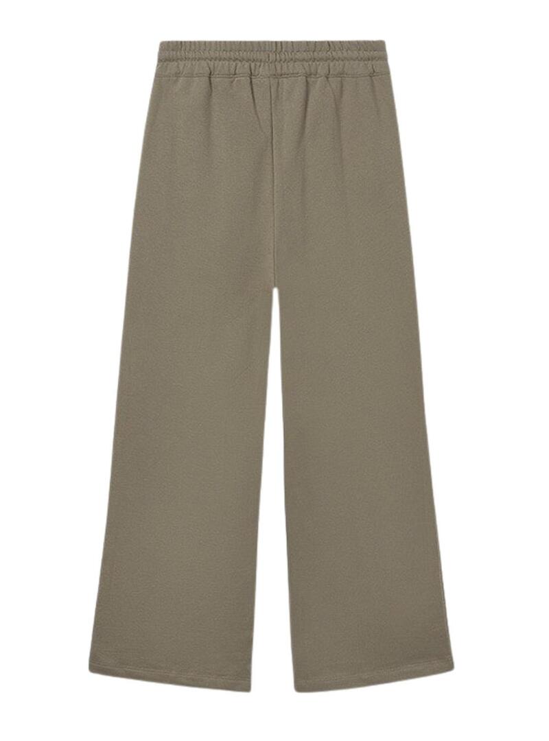 Pantaloni Mayoral lunghi in pile a gamba larga verde per bambina
