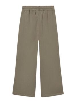 Pantaloni Mayoral lunghi in pile a gamba larga verde per bambina