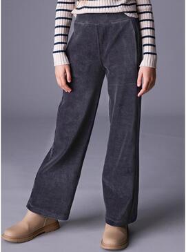 Pantaloni lunghi in velluto a coste blu Mayoral per ragazze