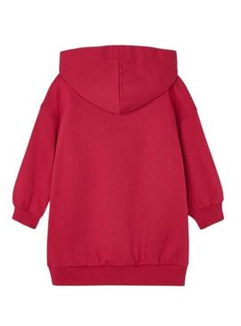 Abito Mayoral in pile con cappuccio rosso per bambina