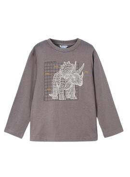 Maglietta Mayoral interattiva dinosauro grigia bambino