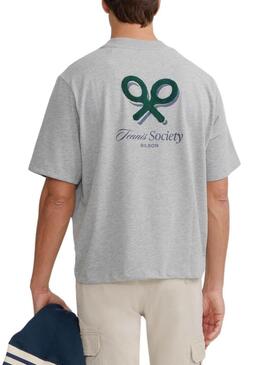 Maglietta Silbon Tennis Society grigia per uomo.