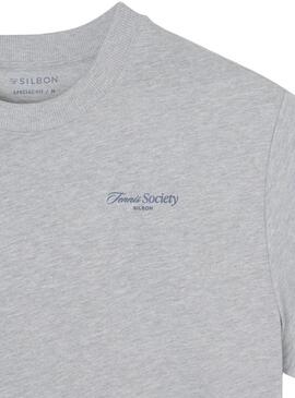 Maglietta Silbon Tennis Society grigia per uomo.