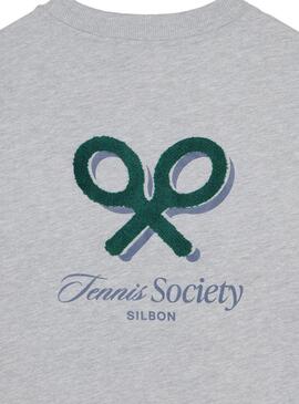 Maglietta Silbon Tennis Society grigia per uomo.