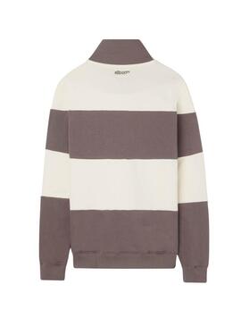 Felpa a righe marrone e beige Silbon per uomo