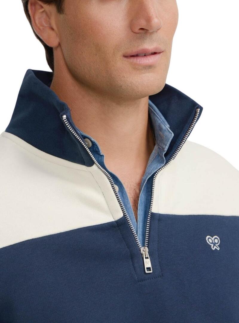Felpa a righe blu e beige Silbon per uomo