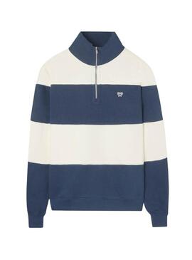 Felpa a righe blu e beige Silbon per uomo
