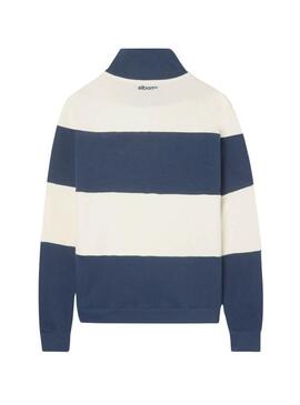 Felpa a righe blu e beige Silbon per uomo