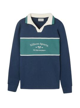 Felpa Silbon Sports polo blu per uomo