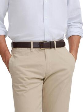 Pantaloni cinesi Silbon Casual beige per uomo.