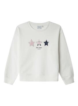 Felpa Pepe Jeans Alaia bianca per bambina