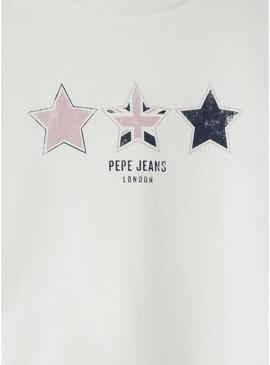 Felpa Pepe Jeans Alaia bianca per bambina