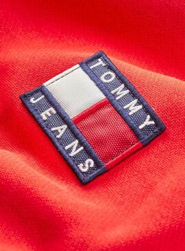 Felpe Tommy Jeans Badge Rosso Per Uomo
