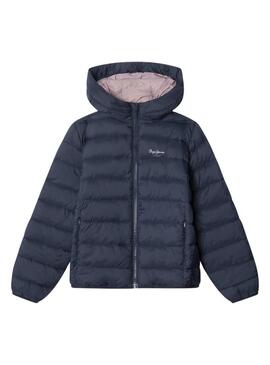Giacca Pepe Jeans trapuntata blu navy per bambina.