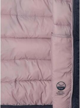 Giacca Pepe Jeans trapuntata blu navy per bambina.