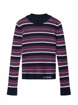 Maglia a righe a coste Pepe Jeans per bambina