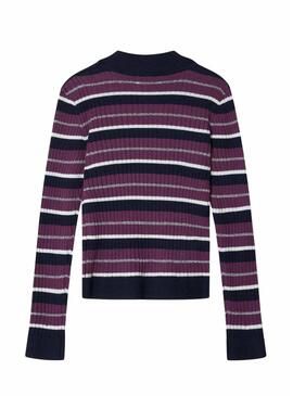Maglia a righe a coste Pepe Jeans per bambina