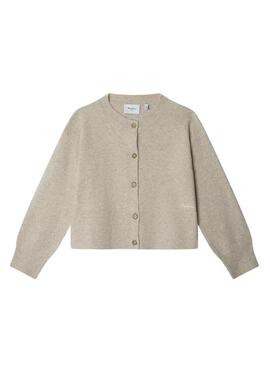 Cardigan Pepe Jeans Belu beige per bambina