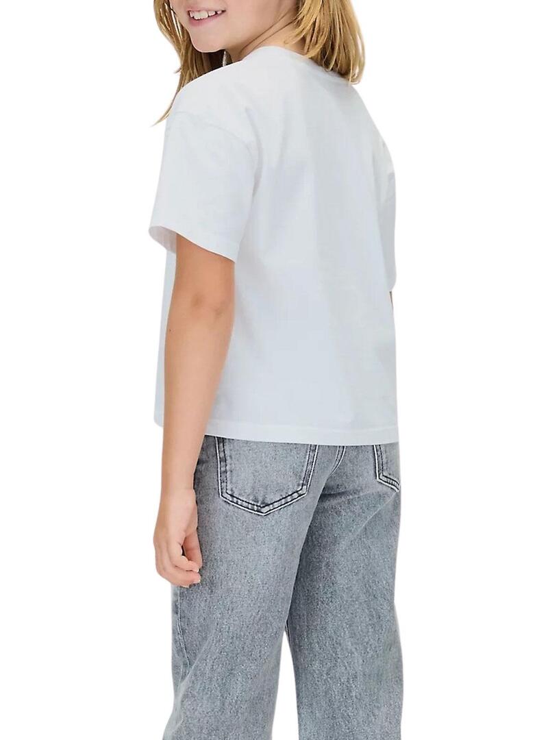 Maglietta Calvin Klein Festive logo bianca bambina