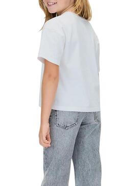 Maglietta Calvin Klein Festive logo bianca bambina